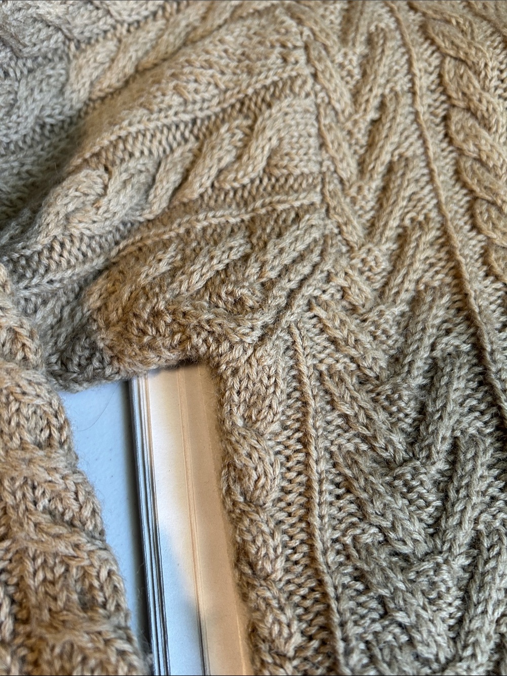 Lauren Ralph Lauren Wool Hand Knit Chunky Cable Knit Turtleneck Fisherman Sweate - Picture 8 of 11